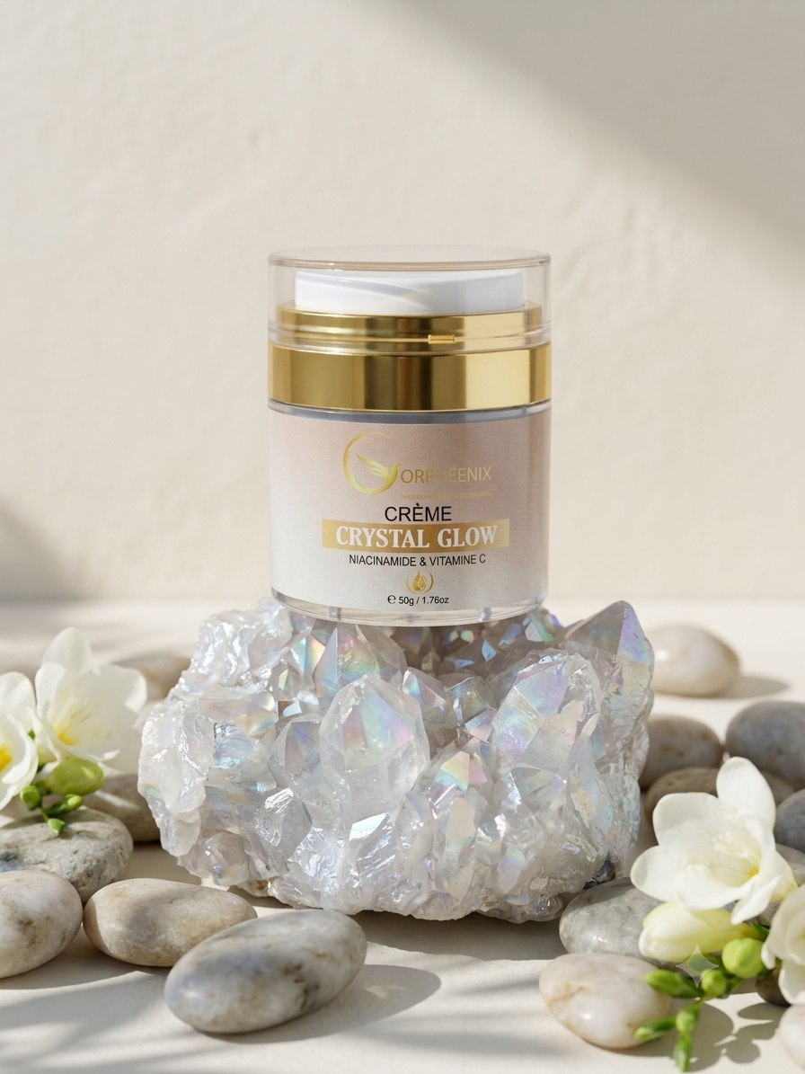 Crème Crystal Glow sur géode de cristal